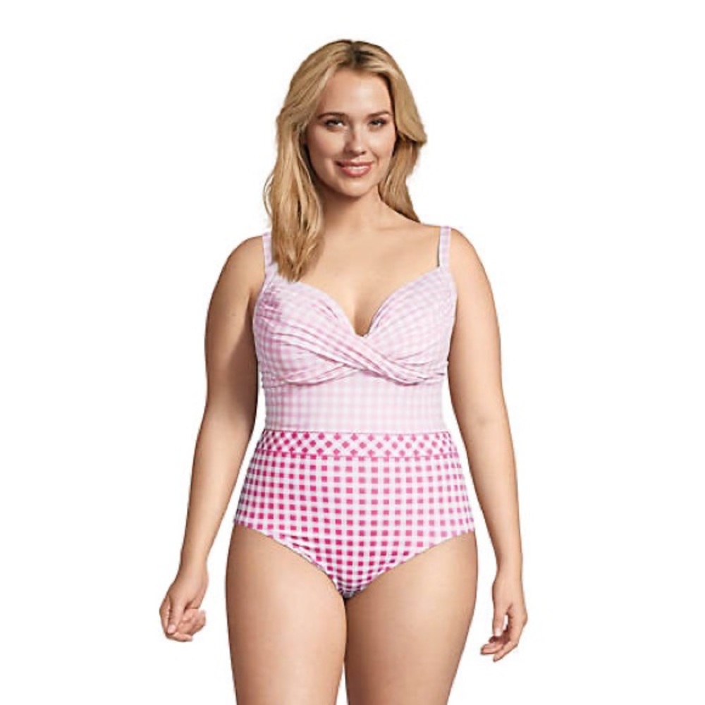 Draper James Lands End Tummy Control Chlorine Resistant One Piece Swim Suit